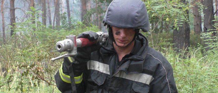 Пожар на заминированной территории Луганщины потушили