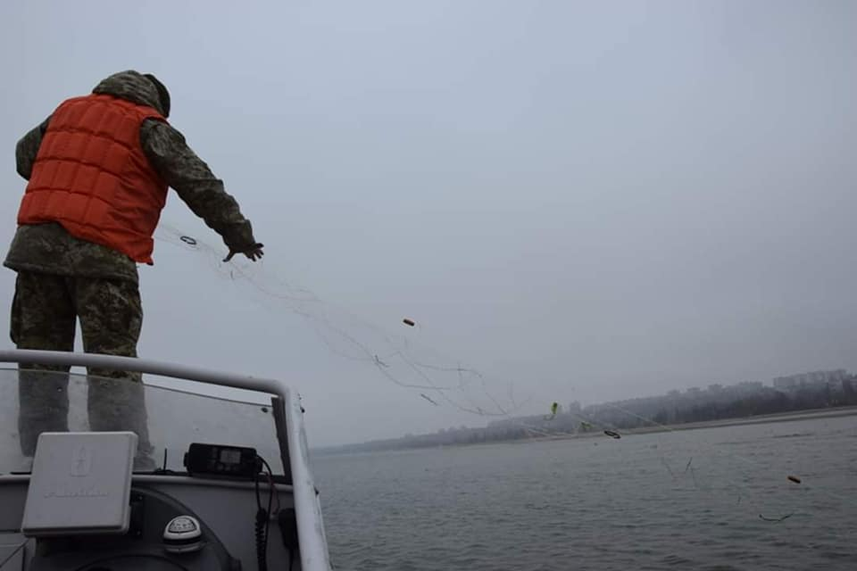 С начала года пограничники выявили более 5 км браконьерских сетей в Азовском море