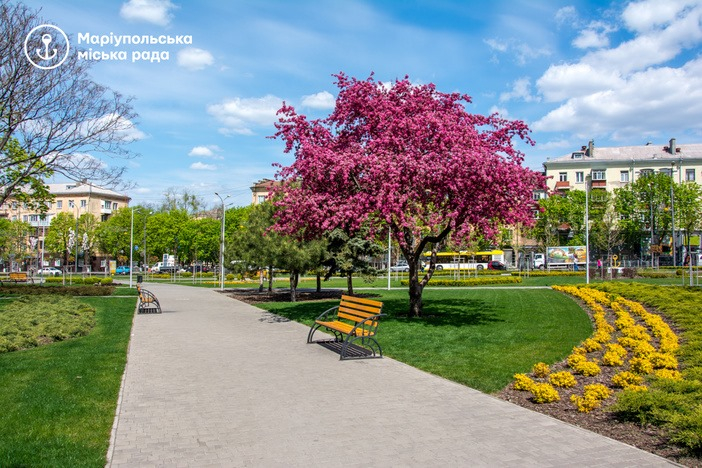 В Мариуполе показали яркие фото весенней Греческой площади