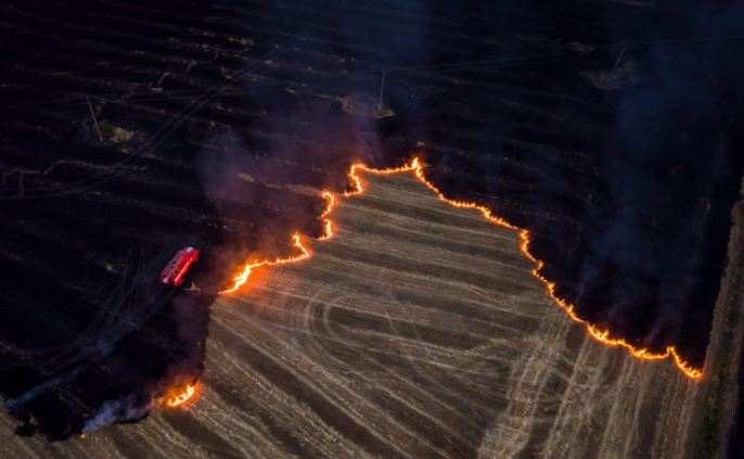 В Краматорске пожар в Ясной поляне: фото, видео