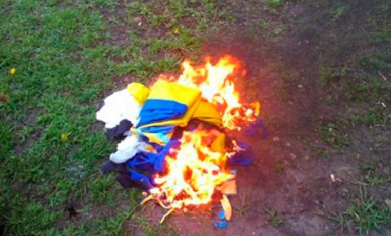 На Луганщине начали уголовное производство по факту поджога украинского флага