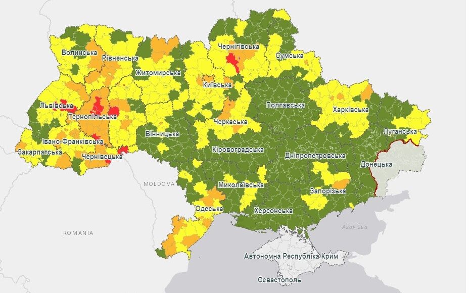 На Луганщині з 21 вересня змінюється статус за рівнем епідеміологічної небезпеки