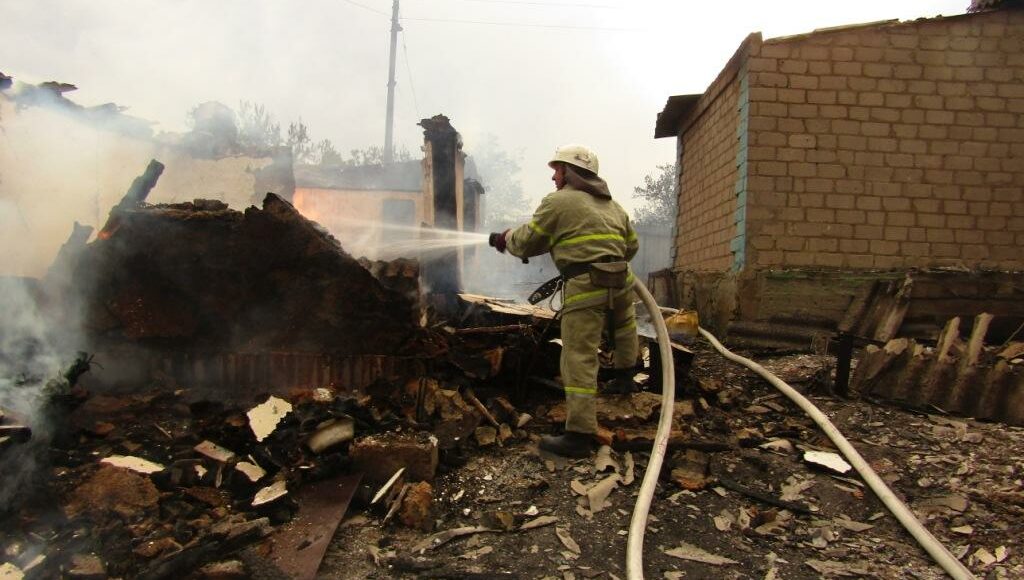 На Донеччині під час ліквідації пожежі сухої трави пожежники врятували від знищення 12 житлових будинків