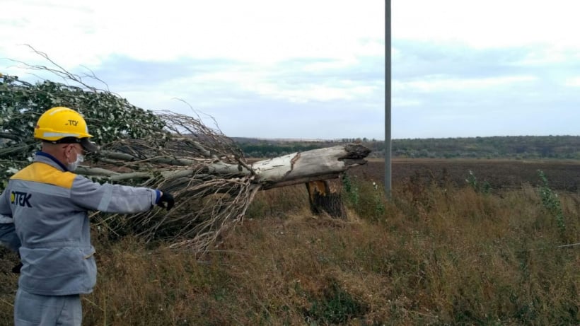 У ДонОДА розповіли про наслідки штормового вітру на Донеччині: без електрики залишаються 3 населені пункти