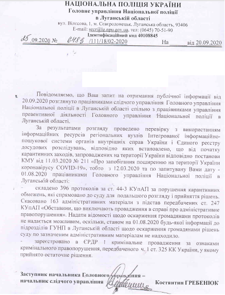 Нарушение карантина: в полиции рассказали о последствиях для жителей Донбасса