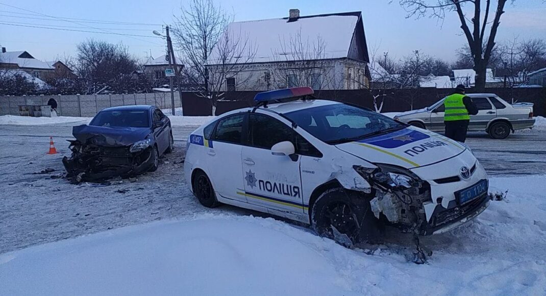 В Краматорске полицейская машина попала в ДТП: фото