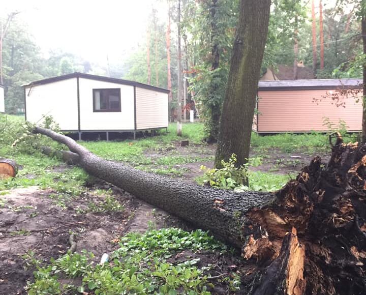 На турбазі НКМЗ у Щуровому на Донеччині гроза пошкодила будиночки для відпочинку (фото)