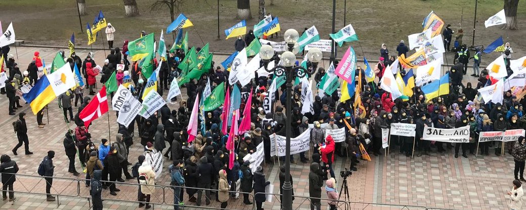 В Киеве предприниматели Регионального объединения протестуют против введения кассовых аппаратов (фото)