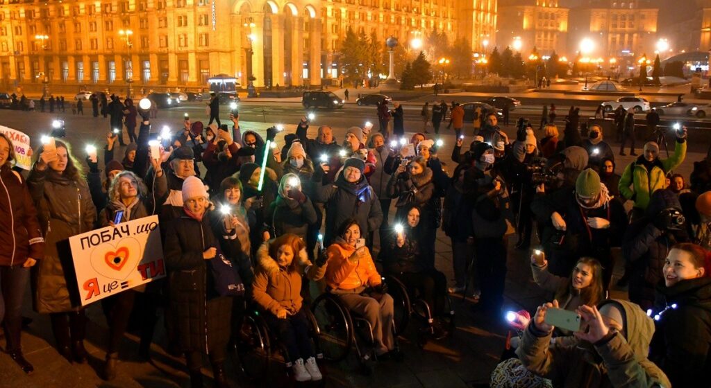 В Киеве на акции по защите своих прав собрались люди с инвалидностью из 20 регионов Украины