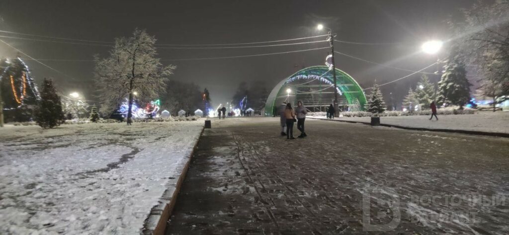 первый снег в Славянске
