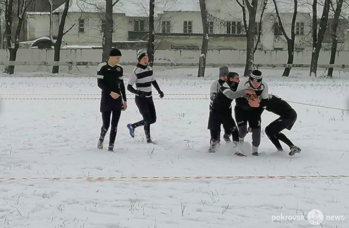 регби на снегу в Покровске