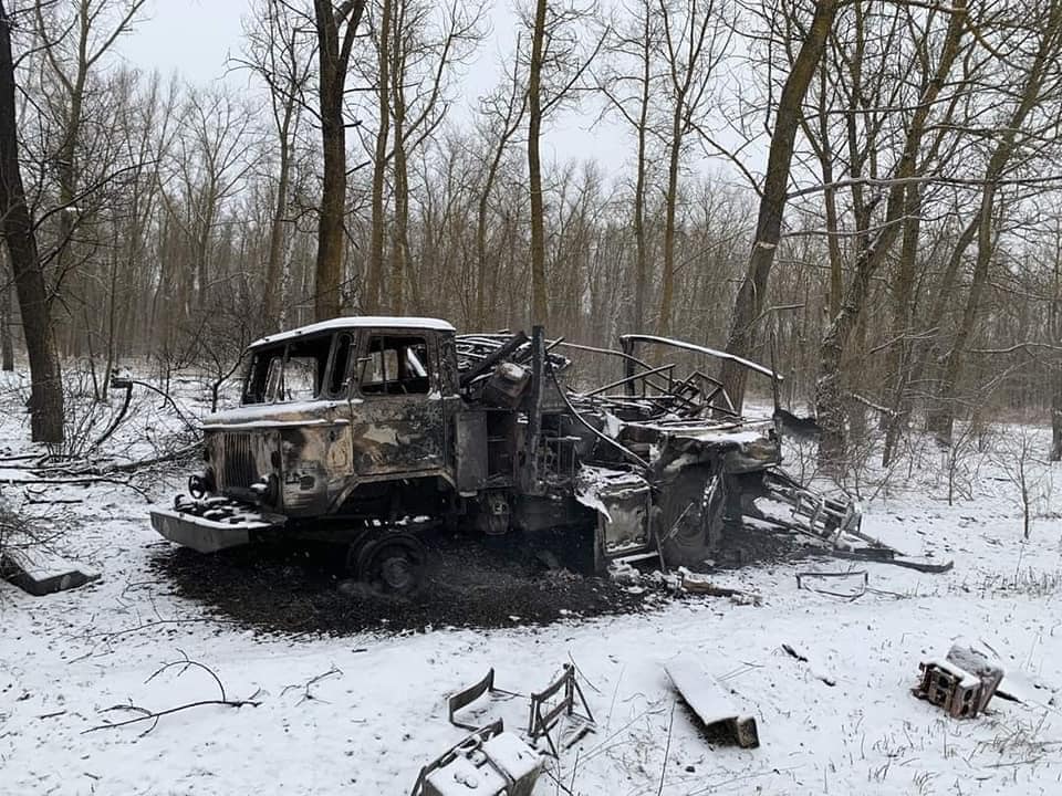 разбитая техника рашистов под Попасной