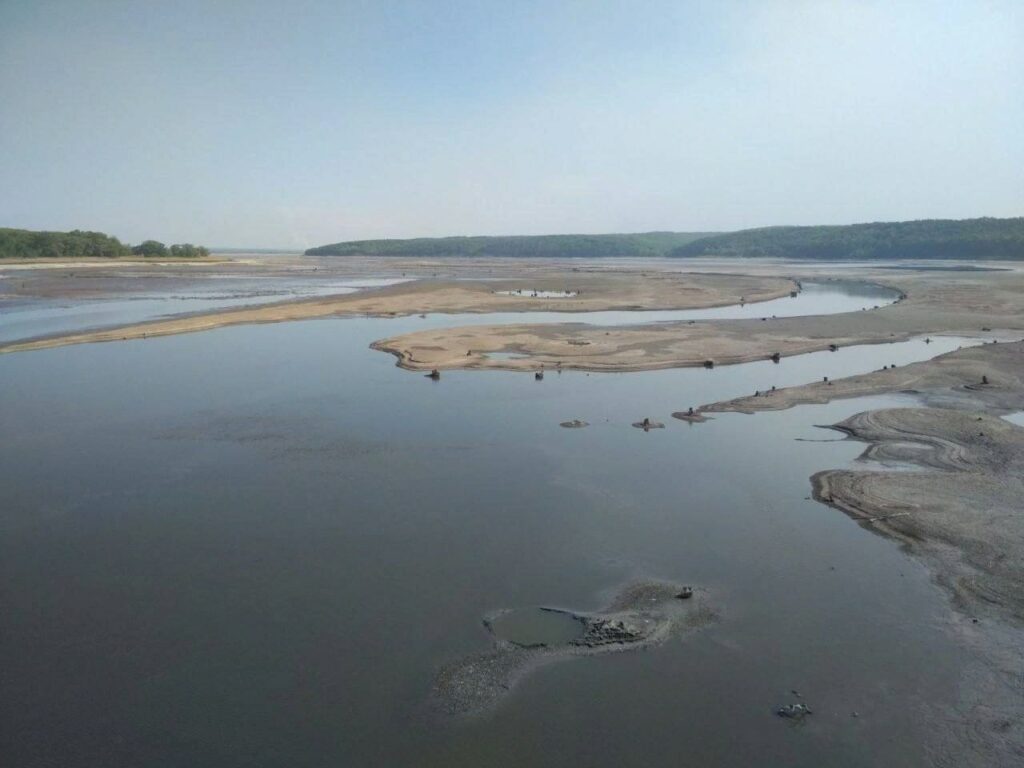 Северский Донец: Обмелевшее Оскольское водохранилище