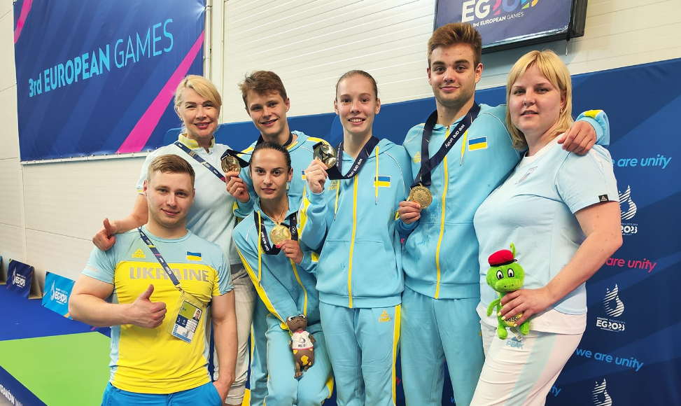 Стрибуни у воду з Луганщини здобули золото Європейських ігор у командних змаганнях