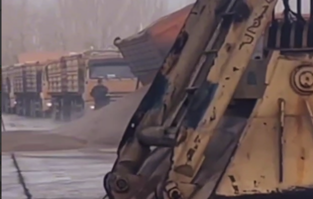 Из Мариупольского порта захватчики продолжают воровать украинское зерно (видео)
