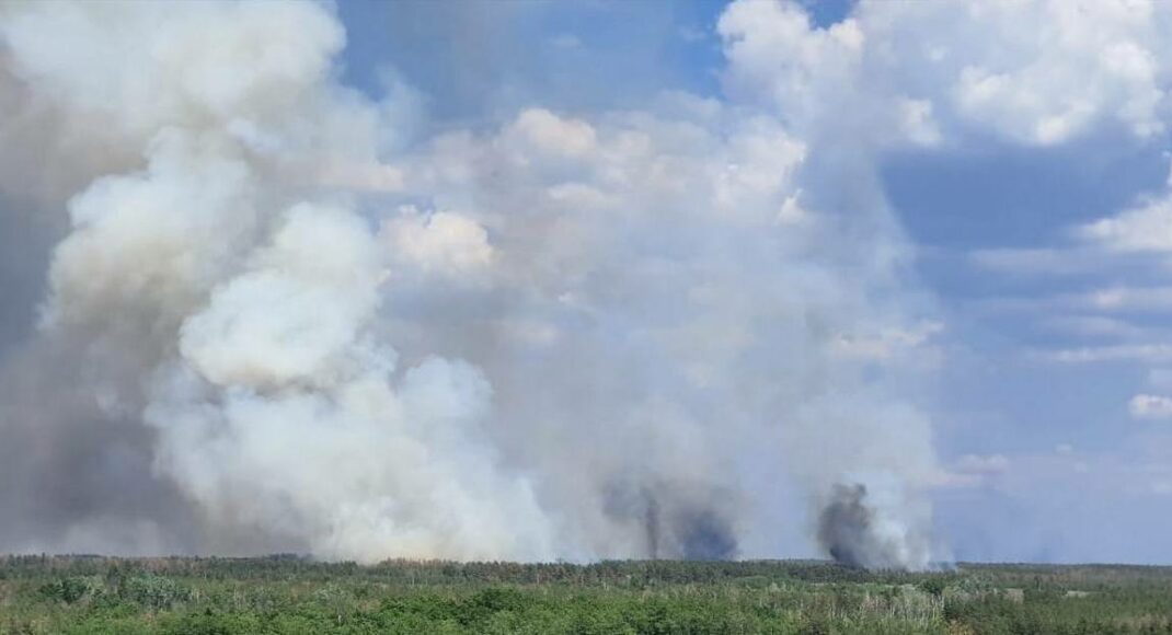 Вражеские минирования мешают тушить пожары в Лиманских лесах