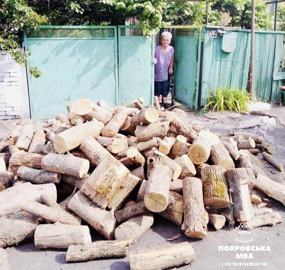 У Покровську соціально-незахищених верств населення отримали безкоштовну деревину для опалення (фото)