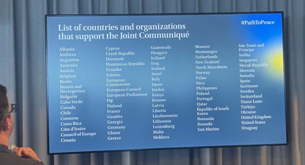 80 країн та 4 організації підписали чернетку комюніке Саміту миру у Швейцарії