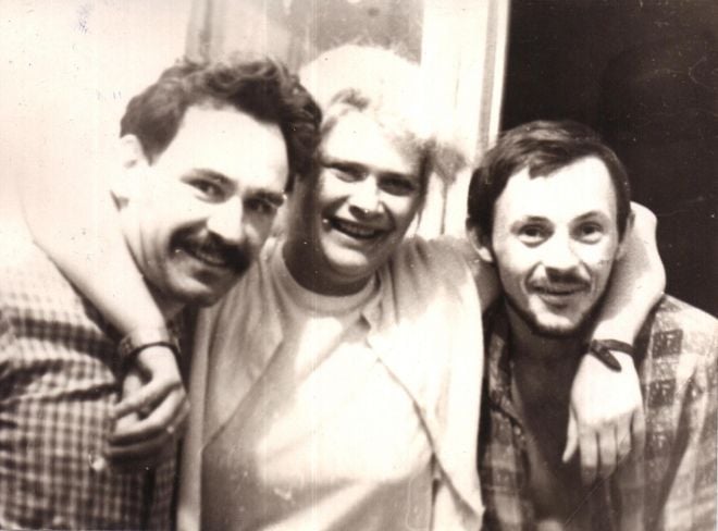Іван Світличний (ліворуч), Алла Горська та Борис Нечерда