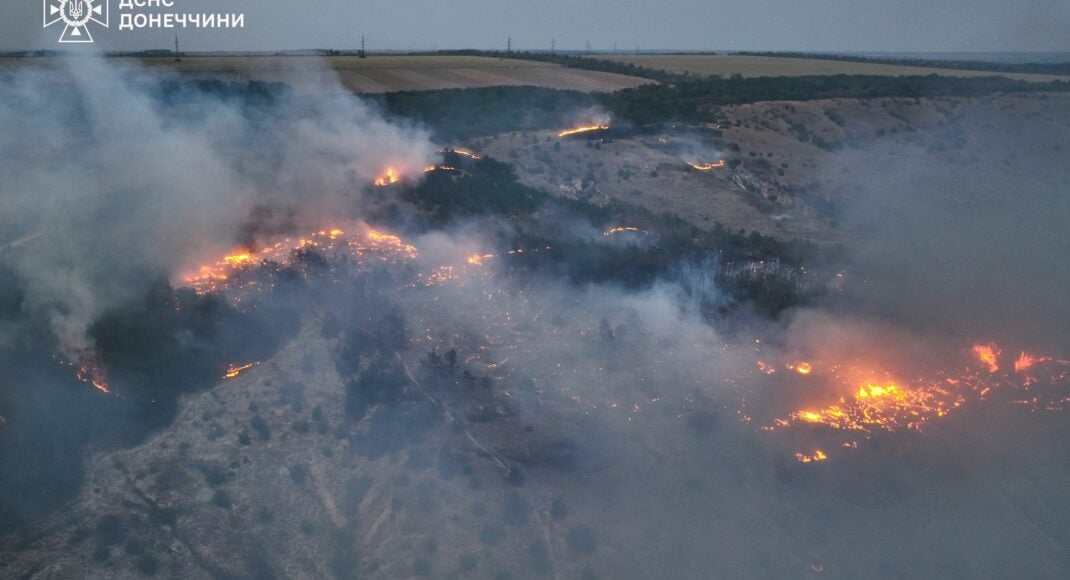 На Донеччині погасили масштабну пожежу в регіональному ландшафтному парку "Краматорський" (фото, відео)