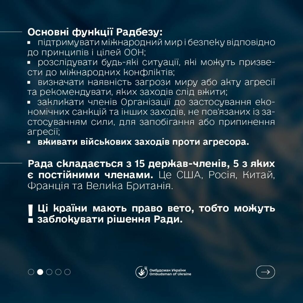 Омбудсмен Лубінець закликав виключити рф зі складу постійних членів Ради Безпеки ООН